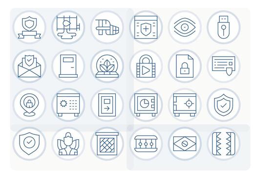 protegido icono repositorio conteniendo 24 Delgado línea retina Listo píxel optimizado gráficos vector
