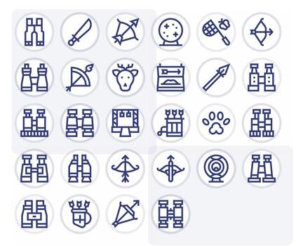 28 256x256 Bold Line Icons optimized for Hunting Editable display vector