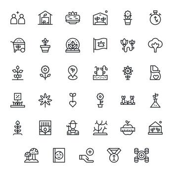 regular línea editable íconos desde creciente conjunto con 35 alto resolución íconos vector