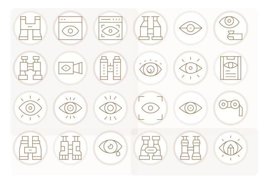 Observe Scalable Set featuring 24 Pixel Aligned Thin Line 256x256 Icons vector