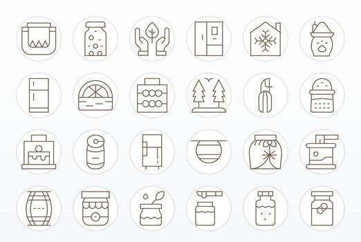 Thin Line Display Perfect Icons from Preserve Set with 24 High Resolution Icons vector