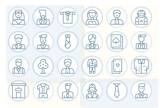 Suit Design Icons featuring 24 Pixel Optimized Thin Line Style vector