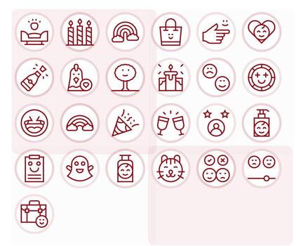Happy Essential Set including 25 Display Perfect Regular Line High Resolution Icons vector