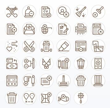 35 Regular Line Icons designed for Remove in 128x128 Editable format vector