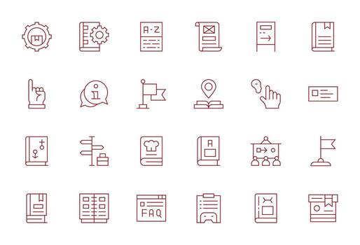 Guide Icon Set with 24 Thin Line High Resolution Pixel Aligned Graphics vector