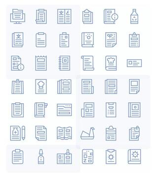 42 Regular Line Editable Icons crafted for Instructions 256x256 applications vector