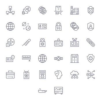 32 Delgado línea editable vectores para acceso tema