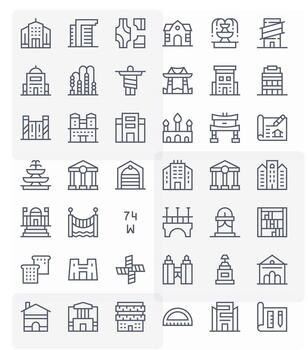 arquitectura incluso 42 256x256 regular línea ilustraciones vector