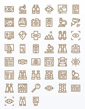 45 64x64 Pixel Optimized Icons for View in Bold Line Theme vector