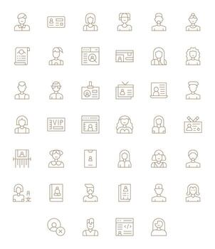 Member Scalable Set featuring 40 Display Perfect Thin Line 128x128 Icons vector