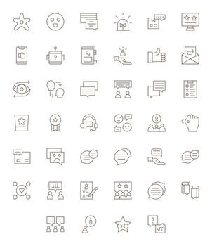 40 editable Delgado línea íconos diseñado para realimentación interfaz vector
