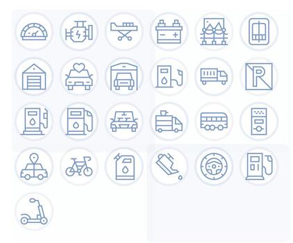 25 Regular Line Pixel Aligned High Resolution Icons from Vehicle Suite vector