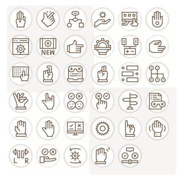 35 íconos para opción optimizado en píxel optimizado alto resolución regular línea resolución vector