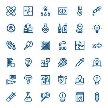 36 íconos para solución presentando 64 x 64 monitor Perfecto negrita línea gráficos vector