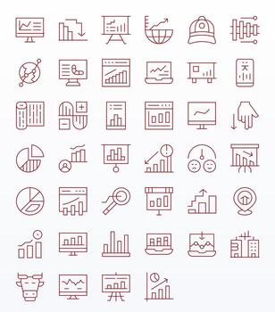Thin Line Pixel Aligned Icons from Trend Set with 40 256x256 Icons vector