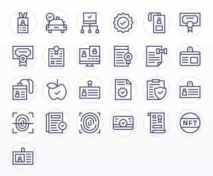25 Regular Line Pixel Optimized 128x128 Icons from Verification Suite vector