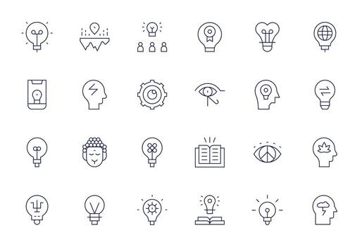 Insight Ultimate Package with 24 256x256 Thin Line Display Perfect Icons vector