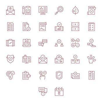 Thin Line PIXEL Perfect Icons from Confirmation Set with 32 Retina Ready Icons vector