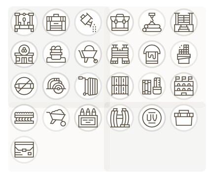 25 Icons for Materials optimized in Detail Enhanced 128x128 Regular Line resolution vector