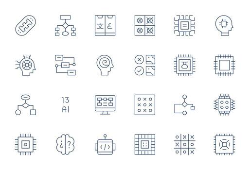 Thin Line Detail Enhanced Icons from Logic Set with 24 Retina Ready Icons vector