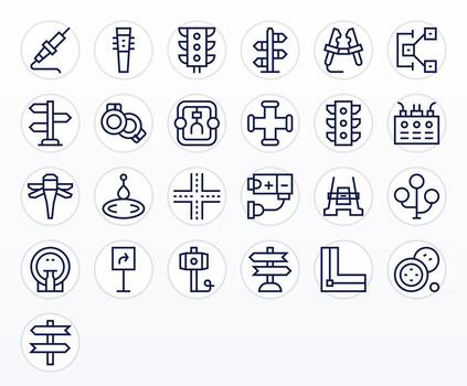 25 Retina Ready Regular Line Icons optimized for Junction PIXEL Perfect display vector