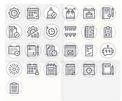 25 regular línea píxel Perfecto 128x128 íconos desde tarea suite vector