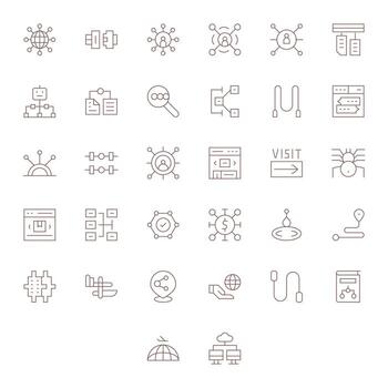 32 256x256 Thin Line Icons optimized for Link Pixel Aligned display vector