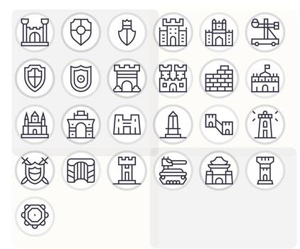 Fortification Graphics featuring 25 Regular Line Display Perfect High Resolution Designs vector
