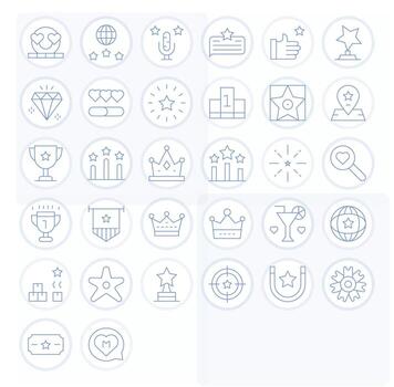 32 Thin Line Pixel Optimized Icons tailored for Best High Resolution interface vector