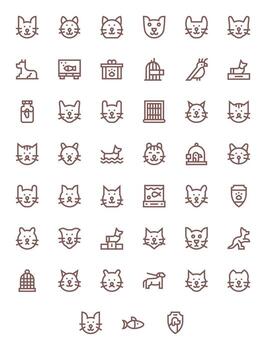 45 Display Perfect Bold Line Icons designed for Pet Interface vector