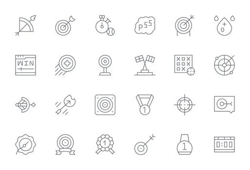 24 íconos para resultado optimizado en cuadrícula equipado 256x256 Delgado línea resolución vector