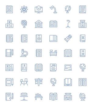 estudiar icono conjunto con 42 regular línea alto resolución píxel Perfecto gráficos vector