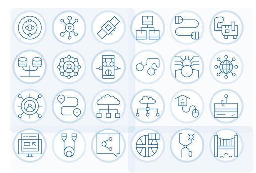 24 256x256 Thin Line Display Perfect Icons for Link Projects vector
