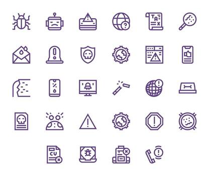 Error Icon Toolkit featuring 28 Display Perfect Retina Ready Bold Line elements vector