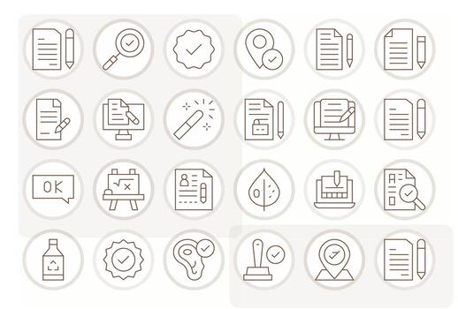 24 píxel Perfecto Delgado línea íconos diseñado para correcto interfaz vector