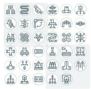 35 256x256 Regular Line Icons optimized for Flow Pixel Optimized display vector