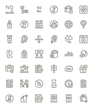 Not Allowed Icon Repository containing 42 Regular Line 128x128 PIXEL Perfect graphics vector