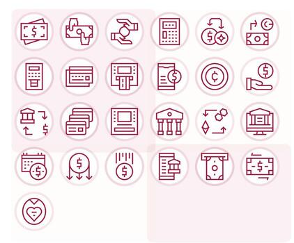 25 Icons for Withdrawal featuring 128x128 Pixel Aligned Regular Line Graphics vector