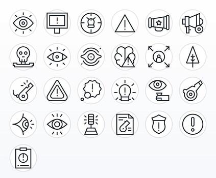 25 regular línea píxel Perfecto íconos para atención gráficos vector