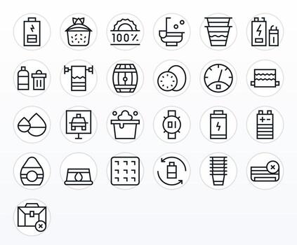 25 128x128 Regular Line Icons for Full with Grid Fitted precision vector