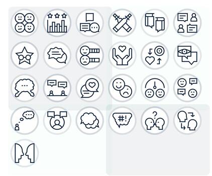 25 Regular Line Pixel Optimized Vectors for Opinion Theme