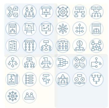 Flowchart Icon Repository containing 32 Thin Line 256x256 Pixel Aligned graphics vector