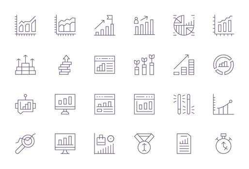 24 Thin Line Pixel Aligned 256x256 Icons from Increasing Suite vector