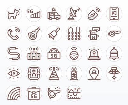 señal diseño íconos presentando 28 píxel alineado negrita línea estilo vector