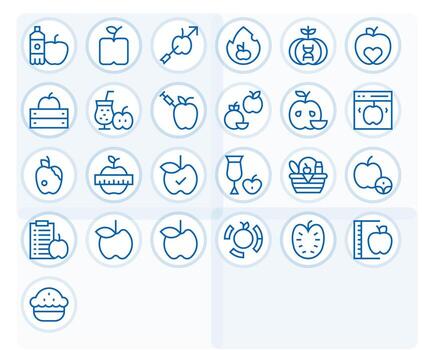 Apple Icon Repository containing 25 Regular Line Retina Ready Display Perfect graphics vector