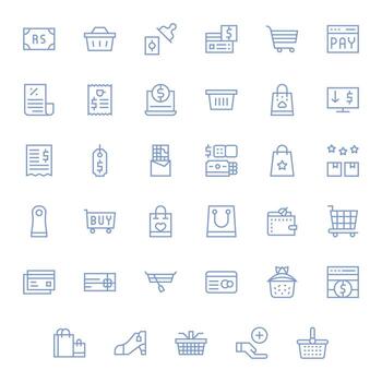 35 Retina Ready Regular Line Icons for Purchase with Pixel Optimized precision vector
