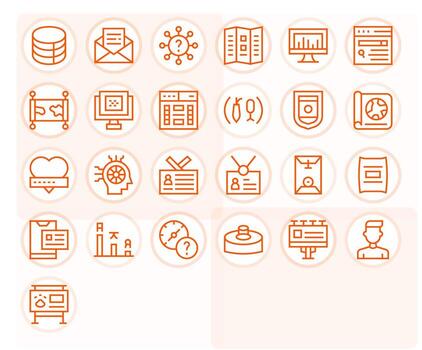 25 PIXEL Perfect Regular Line Icons designed for Information Interface vector