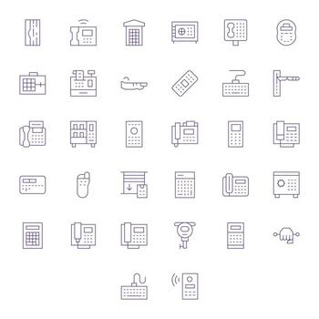 32 retina Listo Delgado línea monitor Perfecto íconos para teclado proyectos vector