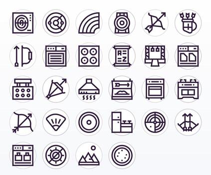 rango icono repositorio conteniendo 28 negrita línea alto resolución cuadrícula equipado gráficos vector