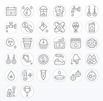 Drop Modern Collection with 32 Thin Line High Resolution Pixel Optimized Icons vector